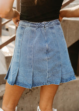 Load image into Gallery viewer, Pleated Denim Tennis Mini Skirt
