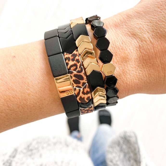 Trixie Leopard & Black Bracelet Stack Set