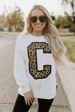 Load image into Gallery viewer, Leopard &quot;C&quot; Washed Ivory Sweatshirt
