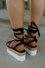 Load image into Gallery viewer, Millie Platform Ankle Tie Sandals - Black

