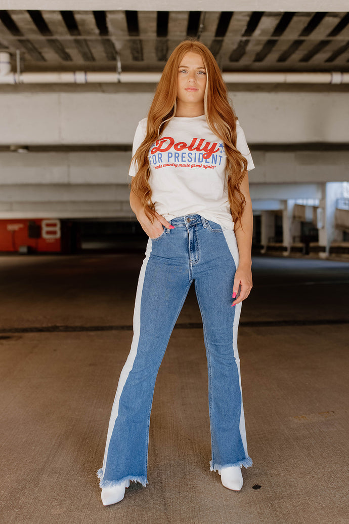 Dolly For President Graphic Cream Tee