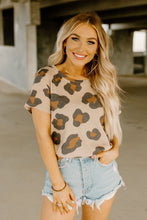 Load image into Gallery viewer, Taupe Leopard Waffle Top
