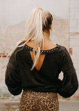 Load image into Gallery viewer, Studded Black Thermal Long Sleeve Top
