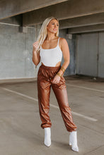 Load image into Gallery viewer, Harlow Chocolate Leather Joggers
