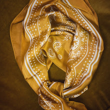Load image into Gallery viewer, Sunny Mustard Silk Wild Rag Bandana
