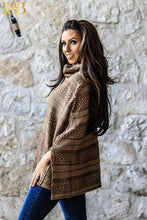 Load image into Gallery viewer, Mocha Turtleneck Poncho
