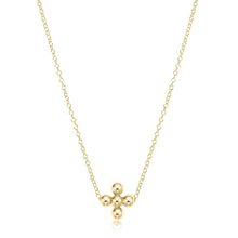 Load image into Gallery viewer, Classic 14kt Gold Beaded Signature Cross Necklace
