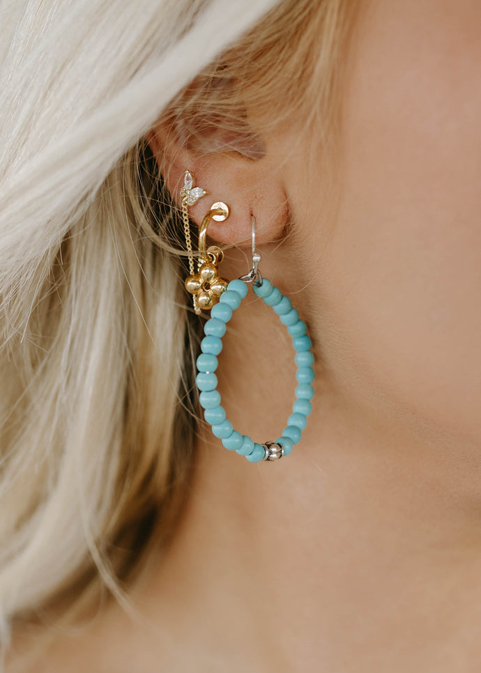 Crockett Turquoise Hoop Earrings