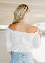 Load image into Gallery viewer, Whisper White Smocked Off Shoulder Top
