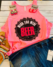 Load image into Gallery viewer, Wish You Were Beer Vintage Pink Tank
